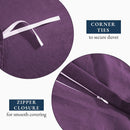 Hotel Soft Microfiber Duvet Cover Set-2000TC Quilt Cover Set & Pillowcases -1 Donna Cover Zipper Closure & 1 x Pillowcases-Breathable Bedding - Wrinkle, Fade, Stain Resistant(Purple,Queen)