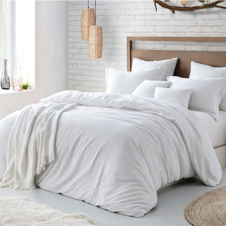 Hotel Soft Microfiber Duvet Cover Set-2000TC Quilt Cover Set & Pillowcases -1 Donna Cover Zipper Closure & 1 x Pillowcases-Breathable Bedding - Wrinkle, Fade, Stain Resistant(White,Single)