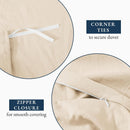 Hotel Soft Microfiber Duvet Cover Set-2000TC Quilt Cover Set & Pillowcases -1 Donna Cover Zipper Closure & 1 x Pillowcases-Breathable Bedding - Wrinkle, Fade, Stain Resistant(Cream White,Single)