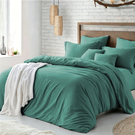 Hotel Soft Microfiber Duvet Cover Set-2000TC Quilt Cover Set & Pillowcases -1 Donna Cover Zipper Closure & 1 x Pillowcases-Breathable Bedding - Wrinkle, Fade, Stain Resistant(Biscay blue,Single)