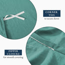 Hotel Soft Microfiber Duvet Cover Set-2000TC Quilt Cover Set & Pillowcases -1 Donna Cover Zipper Closure & 1 x Pillowcases-Breathable Bedding - Wrinkle, Fade, Stain Resistant(Biscay blue,Single)