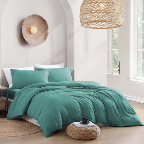 Hotel Soft Microfiber Duvet Cover Set-2000TC Quilt Cover Set & Pillowcases -1 Donna Cover Zipper Closure & 1 x Pillowcases-Breathable Bedding - Wrinkle, Fade, Stain Resistant(Biscay blue,Single)