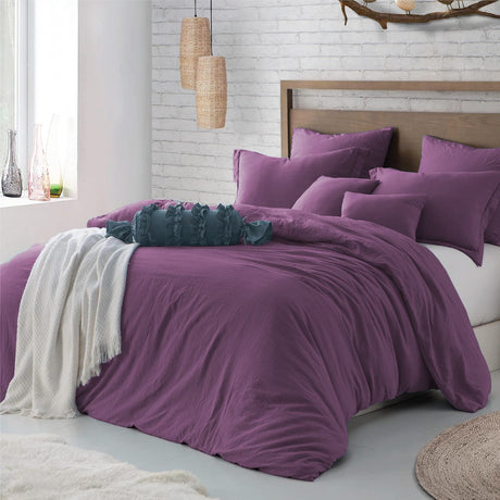 Hotel Soft Microfiber Duvet Cover Set-2000TC Quilt Cover Set & Pillowcases -1 Donna Cover Zipper Closure & 1 x Pillowcases-Breathable Bedding - Wrinkle, Fade, Stain Resistant(Purple,Single)