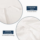 Hotel Soft Microfiber Duvet Cover Set-2000TC Quilt Cover Set & Pillowcases -1 Donna Cover Zipper Closure & 1 x Pillowcases-Breathable Bedding - Wrinkle, Fade, Stain Resistant(Raw white,Super King)
