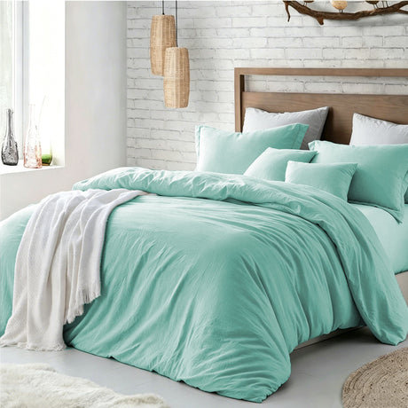 Hotel Soft Microfiber Duvet Cover Set-2000TC Quilt Cover Set & Pillowcases -1 Donna Cover Zipper Closure & 1 x Pillowcases-Breathable Bedding - Wrinkle, Fade, Stain Resistant(Ice Blue,Super King)