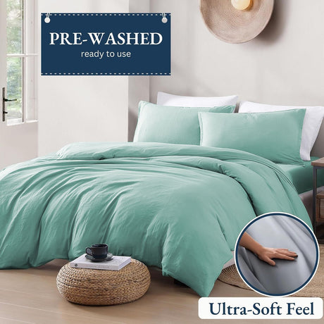 Hotel Soft Microfiber Duvet Cover Set-2000TC Quilt Cover Set & Pillowcases -1 Donna Cover Zipper Closure & 1 x Pillowcases-Breathable Bedding - Wrinkle, Fade, Stain Resistant(Ice Blue,Super King)