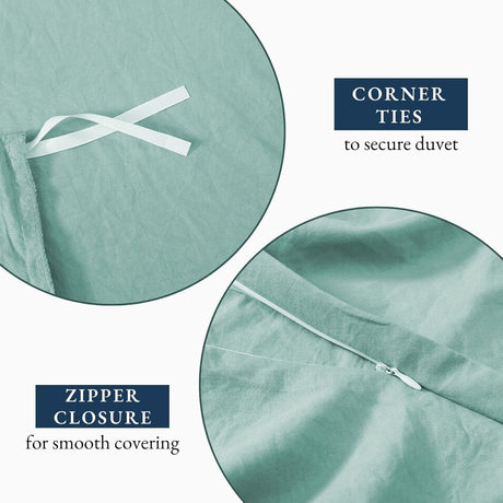 Hotel Soft Microfiber Duvet Cover Set-2000TC Quilt Cover Set & Pillowcases -1 Donna Cover Zipper Closure & 1 x Pillowcases-Breathable Bedding - Wrinkle, Fade, Stain Resistant(Ice Blue,Super King)