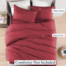 Hotel Soft Microfiber Duvet Cover Set-2000TC Quilt Cover Set & Pillowcases -1 Donna Cover Zipper Closure & 1 x Pillowcases-Breathable Bedding - Wrinkle, Fade, Stain Resistant(Red,Super King)