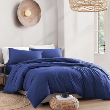 Hotel Soft Microfiber Duvet Cover Set-2000TC Quilt Cover Set & Pillowcases -1 Donna Cover Zipper Closure & 1 x Pillowcases-Breathable Bedding - Wrinkle, Fade, Stain Resistant(Royal blue,Super King)