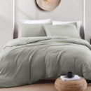 Hotel Soft Microfiber Duvet Cover Set-2000TC Quilt Cover Set & Pillowcases -1 Donna Cover Zipper Closure & 1 x Pillowcases-Breathable Bedding - Wrinkle, Fade, Stain Resistant(Grey,Super King)