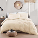 Hotel Soft Microfiber Duvet Cover Set-2000TC Quilt Cover Set & Pillowcases -1 Donna Cover Zipper Closure & 1 x Pillowcases-Breathable Bedding - Wrinkle, Fade, Stain Resistant(Cream White,Super King)