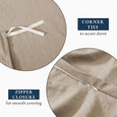 Hotel Soft Microfiber Duvet Cover Set-2000TC Quilt Cover Set & Pillowcases -1 Donna Cover Zipper Closure & 1 x Pillowcases-Breathable Bedding - Wrinkle, Fade, Stain Resistant(Camel Beige,Super King)