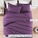 Hotel Soft Microfiber Duvet Cover Set-2000TC Quilt Cover Set & Pillowcases -1 Donna Cover Zipper Closure & 1 x Pillowcases-Breathable Bedding - Wrinkle, Fade, Stain Resistant(Purple,Super King)