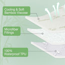 Bamboo Mattress Protector,Breathable Waterproof Mattress Cover,3D Air Fabric Cooling Bed Pad Cover, Deep Pocket 40cm(Single,Green)