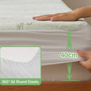 Bamboo Mattress Protector,Breathable Waterproof Mattress Cover,3D Air Fabric Cooling Bed Pad Cover, Deep Pocket 40cm(Single,Green)