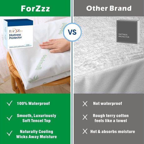 Bamboo Mattress Protector,Breathable Waterproof Mattress Cover,3D Air Fabric Cooling Bed Pad Cover, Deep Pocket 40cm(Single,Green)