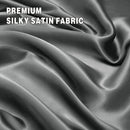 Art Silk Satin Sheet Set Hotel 4 Pieces Fitted/Flat Sheet Bedding Set-Luxury Soft Silky Sheets for Hair and Skin, Similar to Silk Bed Sheets Set 4 Pieces(Double,Grey)