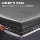 Art Silk Satin Sheet Set Hotel 4 Pieces Fitted/Flat Sheet Bedding Set-Luxury Soft Silky Sheets for Hair and Skin, Similar to Silk Bed Sheets Set 4 Pieces(Double,Grey)