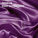 Art Silk Satin Sheet Set Hotel 4 Pieces Fitted/Flat Sheet Bedding Set-Luxury Soft Silky Sheets for Hair and Skin, Similar to Silk Bed Sheets Set 4 Pieces(Double,Purple)