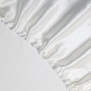 Art Silk Satin Sheet Set Hotel 4 Pieces Fitted/Flat Sheet Bedding Set-Luxury Soft Silky Sheets for Hair and Skin, Similar to Silk Bed Sheets Set 4 Pieces(Queen,White)