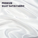 Art Silk Satin Sheet Set Hotel 4 Pieces Fitted/Flat Sheet Bedding Set-Luxury Soft Silky Sheets for Hair and Skin, Similar to Silk Bed Sheets Set 4 Pieces(Super King,White)