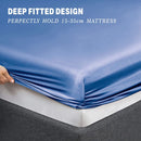 Art Silk Satin Sheet Set Hotel 4 Pieces Fitted/Flat Sheet Bedding Set-Luxury Soft Silky Sheets for Hair and Skin, Similar to Silk Bed Sheets Set 4 Pieces(Super King,Ocean)