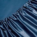 Art Silk Satin Sheet Set Hotel 4 Pieces Fitted/Flat Sheet Bedding Set-Luxury Soft Silky Sheets for Hair and Skin, Similar to Silk Bed Sheets Set 4 Pieces(Super King,Navy)