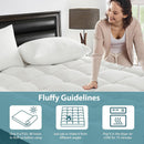 1000GSM Mattress Topper Viscose Derived from Bamboo, Thick Pillowtop Fitted Mattress Cover with 45cm Deep Skirt - Machine Washable Hypoallergenic(Double,white)