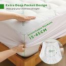 800GSM Mattress Topper Viscose Derived from Bamboo, Thick Pillowtop Fitted Mattress Cover with 45cm Deep Skirt - Machine Washable Hypoallergenic(Double,Green)