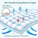 1000GSM Mattress Topper Viscose Derived from Bamboo, Thick Pillowtop Fitted Mattress Cover with 45cm Deep Skirt - Machine Washable Hypoallergenic(King,white)