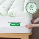 800GSM Mattress Topper Viscose Derived from Bamboo, Thick Pillowtop Fitted Mattress Cover with 45cm Deep Skirt - Machine Washable Hypoallergenic(Queen,,Green)