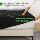 800GSM Mattress Topper Viscose Derived from Bamboo, Thick Pillowtop Fitted Mattress Cover with 45cm Deep Skirt - Machine Washable Hypoallergenic(Super King,Black)