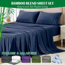 4 Piece Hotel Bamboo Cooling Sheet Set -Ultra Soft 2000TC Breathable Bed Sheets Set with 37 Centimetre Deep Pocket-Cooling Sheets for Hot Sleepers(Navy,Double)