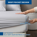 4 Piece Hotel Bamboo Cooling Sheet Set -Ultra Soft 2000TC Breathable Bed Sheets Set with 37 Centimetre Deep Pocket-Cooling Sheets for Hot Sleepers(Silver-gray,Double)