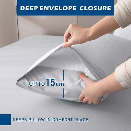 4 Piece Hotel Bamboo Cooling Sheet Set -Ultra Soft 2000TC Breathable Bed Sheets Set with 37 Centimetre Deep Pocket-Cooling Sheets for Hot Sleepers(Silver-gray,Double)