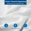 4 Piece Hotel Bamboo Cooling Sheet Set -Ultra Soft 2000TC Breathable Bed Sheets Set with 37 Centimetre Deep Pocket-Cooling Sheets for Hot Sleepers(White,King)