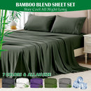 4 Piece Hotel Bamboo Cooling Sheet Set -Ultra Soft 2000TC Breathable Bed Sheets Set with 37 Centimetre Deep Pocket-Cooling Sheets for Hot Sleepers(Olive green,King)