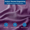 4 Piece Hotel Bamboo Cooling Sheet Set -Ultra Soft 2000TC Breathable Bed Sheets Set with 37 Centimetre Deep Pocket-Cooling Sheets for Hot Sleepers(Purple,King)