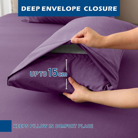 4 Piece Hotel Bamboo Cooling Sheet Set -Ultra Soft 2000TC Breathable Bed Sheets Set with 37 Centimetre Deep Pocket-Cooling Sheets for Hot Sleepers(Purple,King)