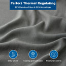 3 Piece Hotel Bamboo Cooling Sheet Set -Ultra Soft 2000TC Breathable Bed Sheets Set with 37 Centimetre Deep Pocket-Cooling Sheets for Hot Sleepers(Grey,King Single)