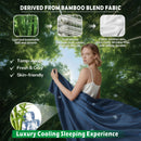 3 Piece Hotel Bamboo Cooling Sheet Set -Ultra Soft 2000TC Breathable Bed Sheets Set with 37 Centimetre Deep Pocket-Cooling Sheets for Hot Sleepers(Navy,King Single)
