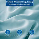 4 Piece Hotel Bamboo Cooling Sheet Set -Ultra Soft 2000TC Breathable Bed Sheets Set with 37 Centimetre Deep Pocket-Cooling Sheets for Hot Sleepers(Sky Blue,Queen)
