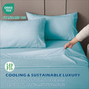 4 Piece Hotel Bamboo Cooling Sheet Set -Ultra Soft 2000TC Breathable Bed Sheets Set with 37 Centimetre Deep Pocket-Cooling Sheets for Hot Sleepers(Sky Blue,Queen)