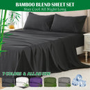 3 Piece Hotel Bamboo Cooling Sheet Set -Ultra Soft 2000TC Breathable Bed Sheets Set with 37 Centimetre Deep Pocket-Cooling Sheets for Hot Sleepers(Black,Single)