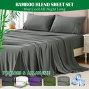3 Piece Hotel Bamboo Cooling Sheet Set -Ultra Soft 2000TC Breathable Bed Sheets Set with 37 Centimetre Deep Pocket-Cooling Sheets for Hot Sleepers(Grey,Single)