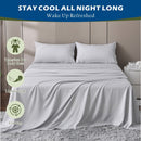 3 Piece Hotel Bamboo Cooling Sheet Set -Ultra Soft 2000TC Breathable Bed Sheets Set with 37 Centimetre Deep Pocket-Cooling Sheets for Hot Sleepers(Silver-gray,Single)