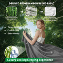 4 Piece Hotel Bamboo Cooling Sheet Set -Ultra Soft 2000TC Breathable Bed Sheets Set with 37 Centimetre Deep Pocket-Cooling Sheets for Hot Sleepers(Grey,Super King)