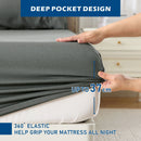 4 Piece Hotel Bamboo Cooling Sheet Set -Ultra Soft 2000TC Breathable Bed Sheets Set with 37 Centimetre Deep Pocket-Cooling Sheets for Hot Sleepers(Grey,Super King)