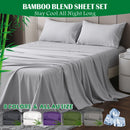 4 Piece Hotel Bamboo Cooling Sheet Set -Ultra Soft 2000TC Breathable Bed Sheets Set with 37 Centimetre Deep Pocket-Cooling Sheets for Hot Sleepers(Silver-gray,Super King)