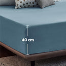 2000TC Hotel Quality Fitted Sheets - 2 Piece Fitted Sheets  -Breathable Bedding - Wrinkle, Fade, Stain Resistant- 16inch/40cm Deep Pocket Fitted Bed Sheets-Wrinkle and Fade Resistant,(Ocean,Double)